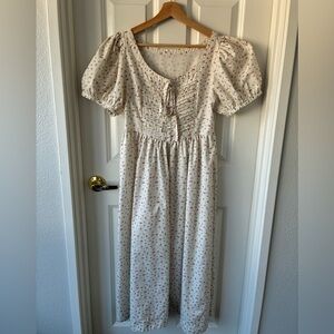 Floral Puff Sleeve Maxi Dress